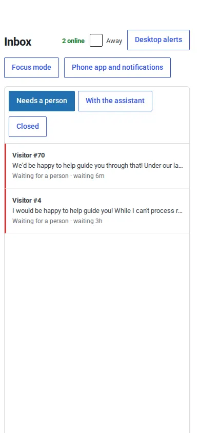 The inbox installed as an app on a phone