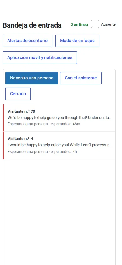 La bandeja de entrada instalada como una aplicación en un teléfono