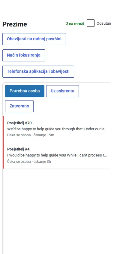 Ulazna pošta instalirana kao aplikacija na telefonu