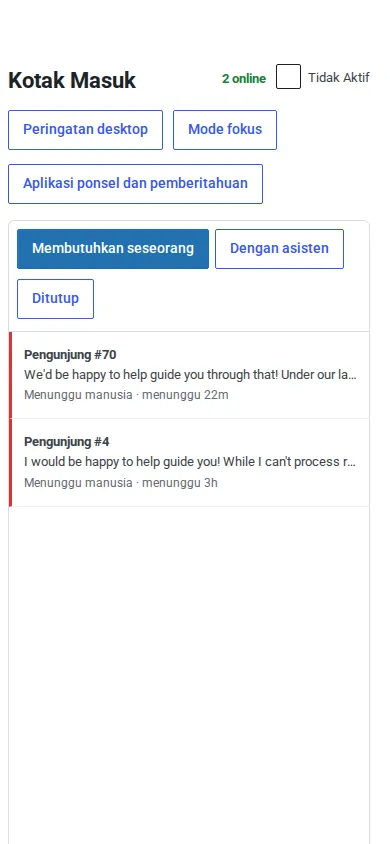 Kotak masuk diinstal sebagai aplikasi di ponsel