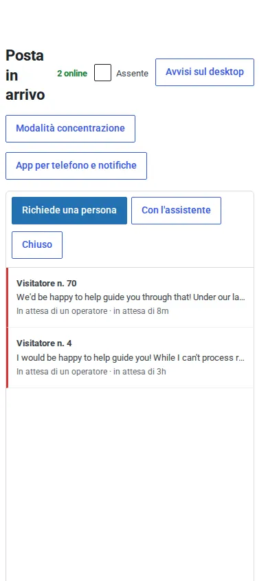 La posta in arrivo installata come app su un telefono