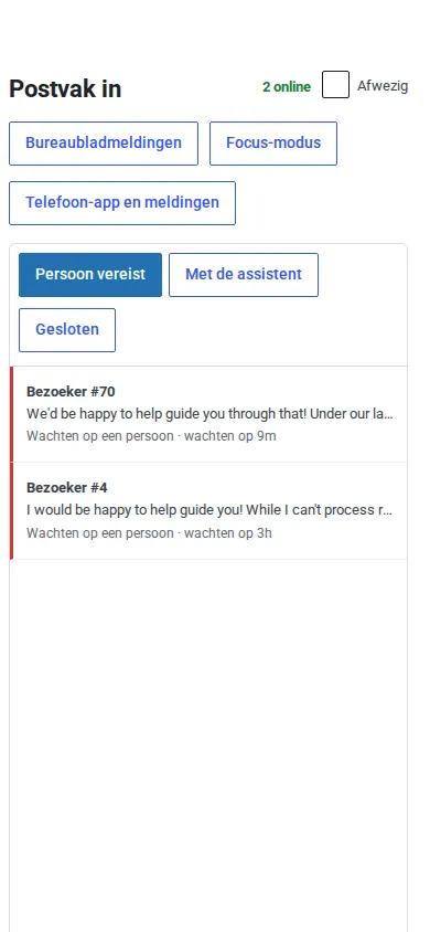 Het postvak in geïnstalleerd als een app op een telefoon