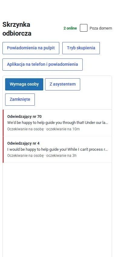 Skrzynka odbiorcza zainstalowana jako aplikacja w telefonie
