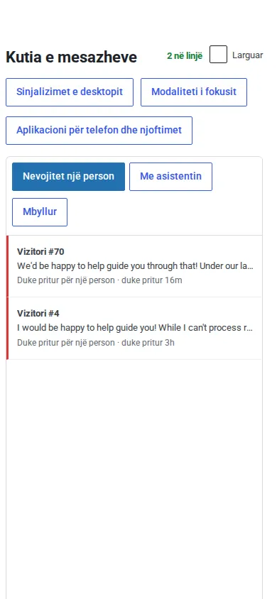 Kutia e hyrjes e instaluar si një aplikacion në telefon
