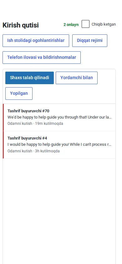 Telefonga ilova sifatida oʻrnatilgan kiruvchi xatlar qutisi