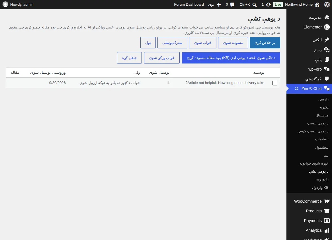 د پوهې د تشو راپور